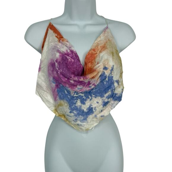 Sky to Moon String Halter Crop Top Women size Large Watercolor NEW - Picture 3 of 14
